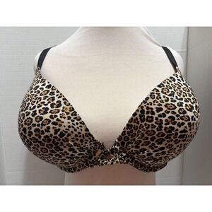 Victoria's Secret Fabulous Plunge Bra 38DD Leopard Animal Print Underwire